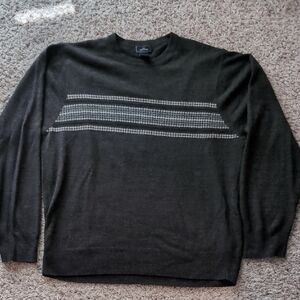 Dockers Men's Dark Gray Crewneck Sweater with Stripes